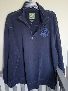 Timberland Men's Navy Cotton Half-Zip Sweatshirt Pullover Size XL